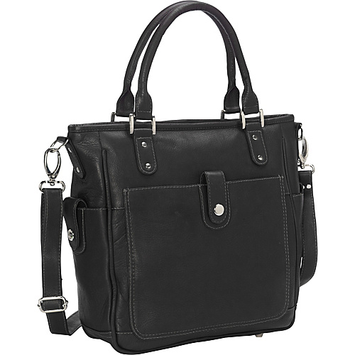 Piel Tablet Shoulder Bag/Cross Body Black - Piel Leather Handbags