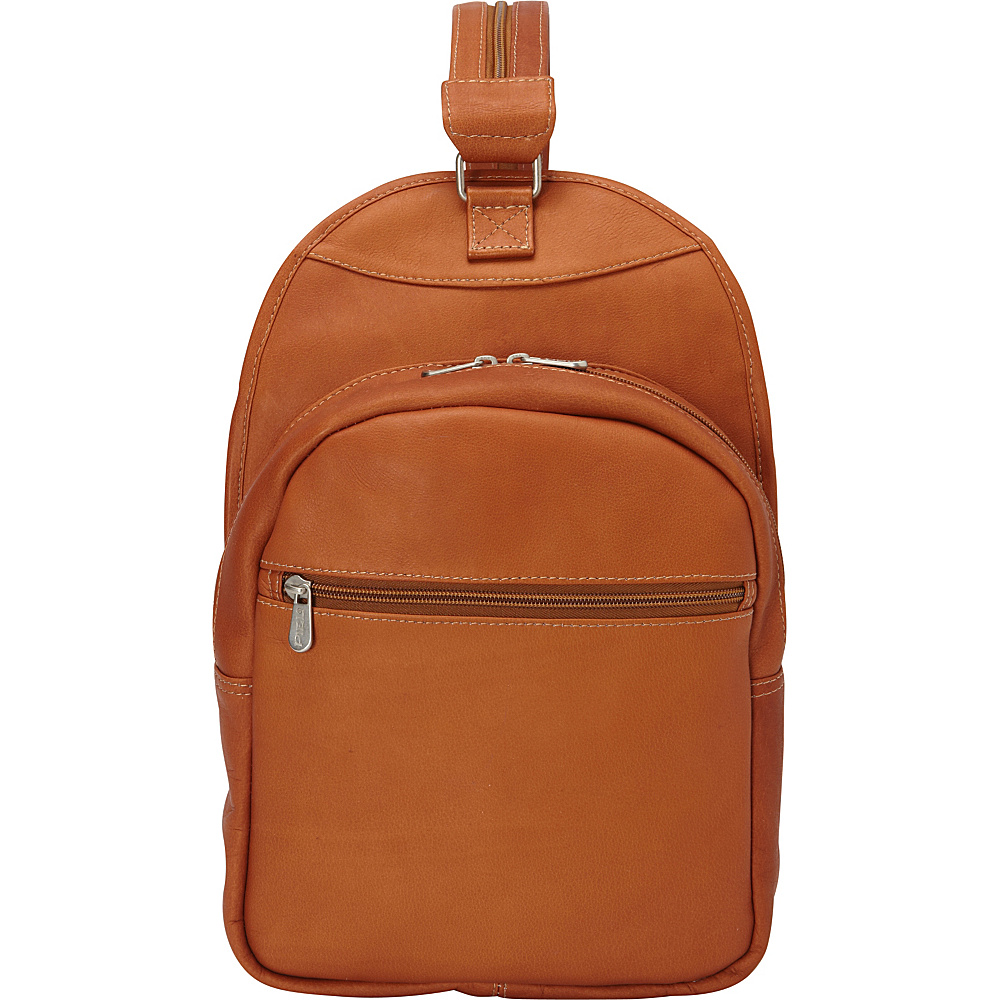 Piel Slim Adventurer Sling Backpack Saddle Piel Leather Handbags