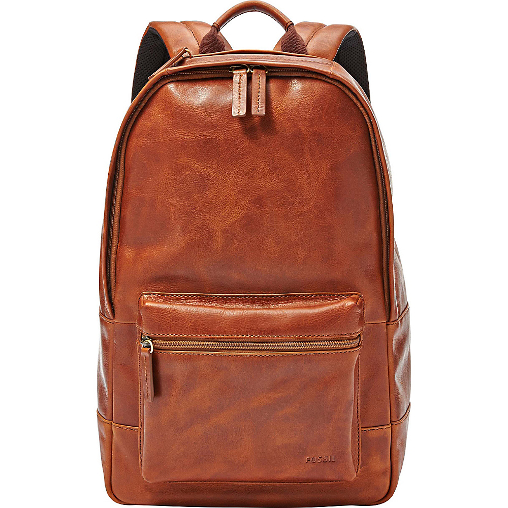 Fossil Estate Casual Leather Backpack Cognac Fossil Everyday Backpacks