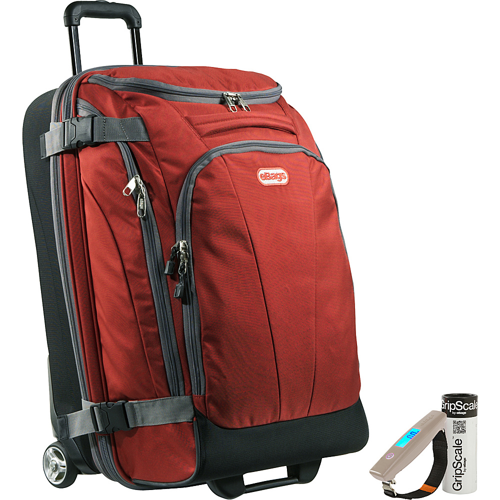 eBags Value Set Gripscale Digital Luggage Scale TLS Junior 25 Wheeled Duffel Sinful Red eBags Rolling Duffels