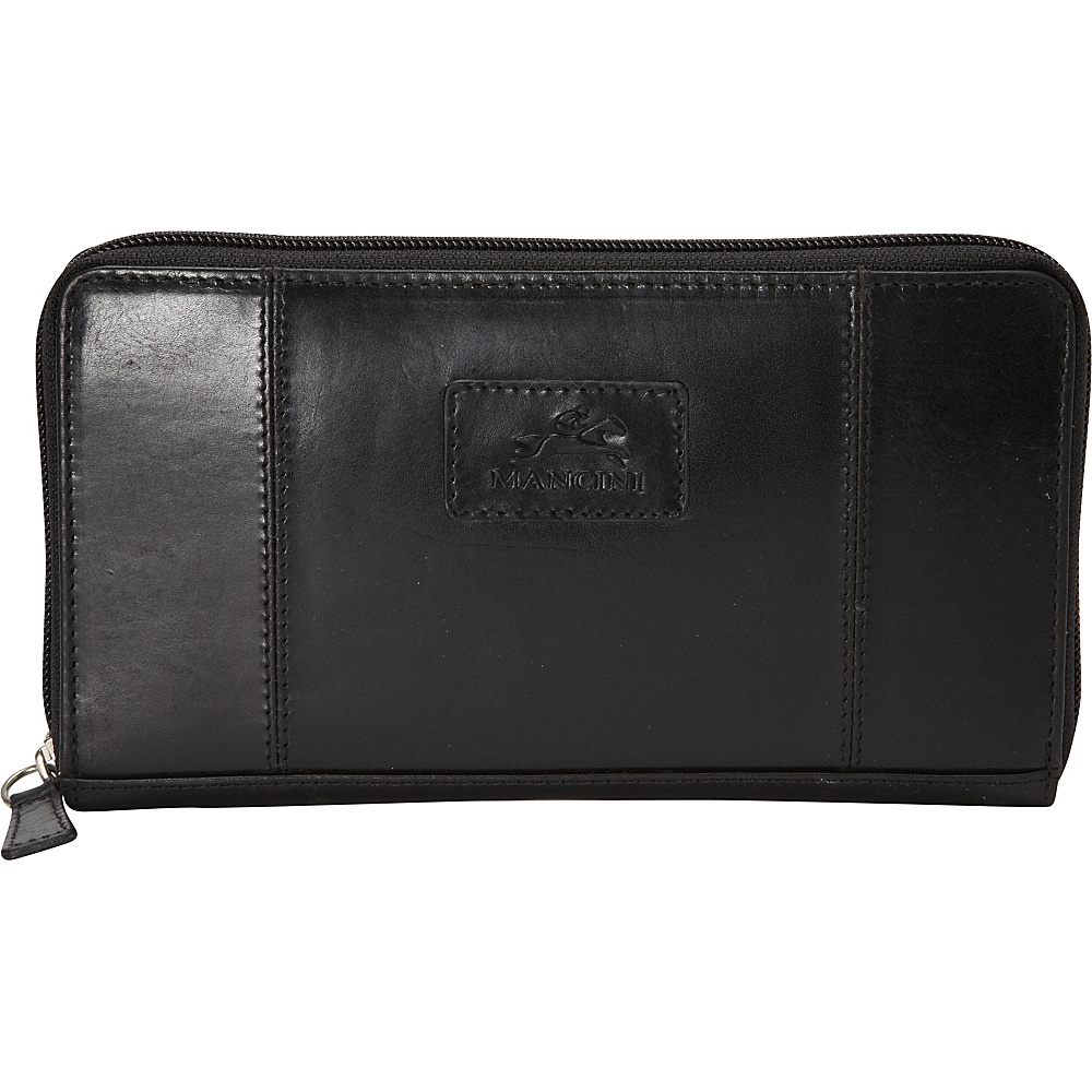 Mancini Leather Goods Ladies RFID Clutch Wallet Black Mancini Leather Goods Women s Wallets