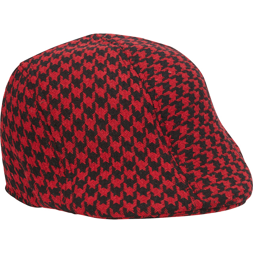 Magid Houndstooth Ivy Cap Red Magid Hats Gloves Scarves