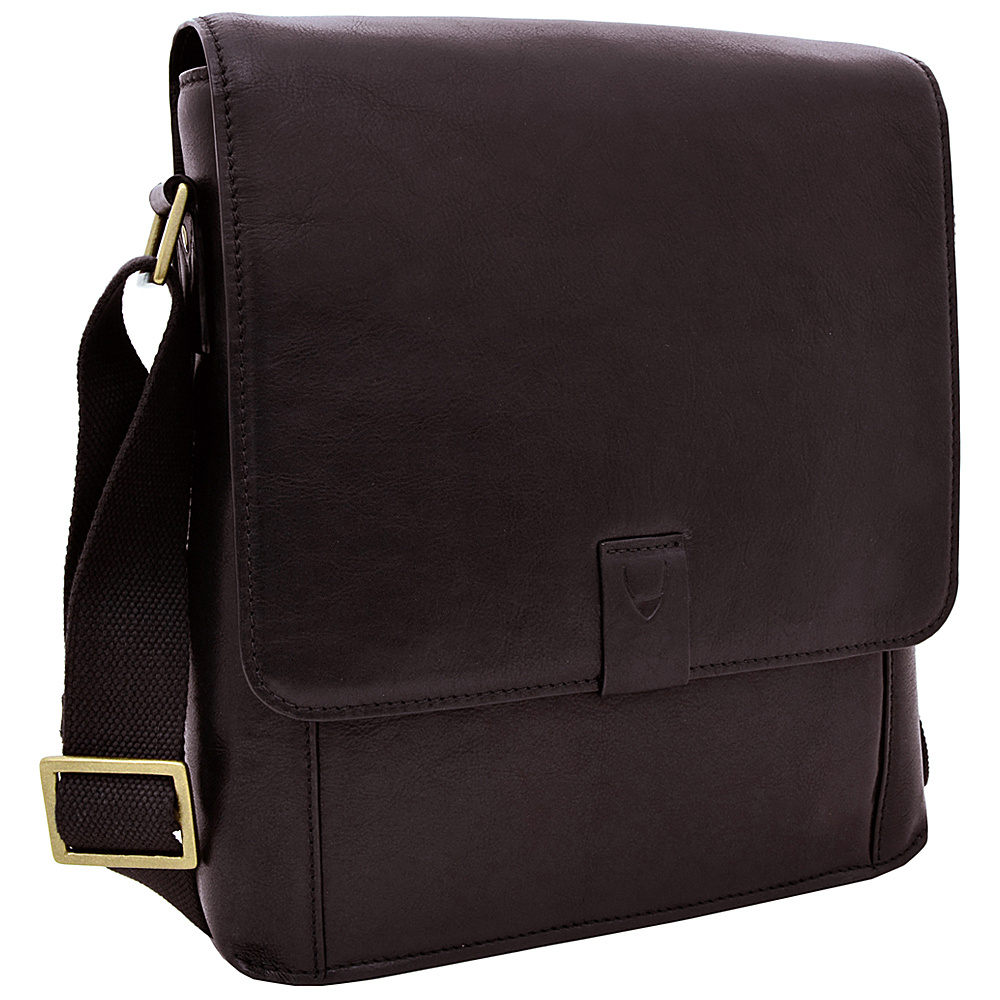 Hidesign Aiden Medium Leather Messenger Crossbody Bag Brown Hidesign Messenger Bags