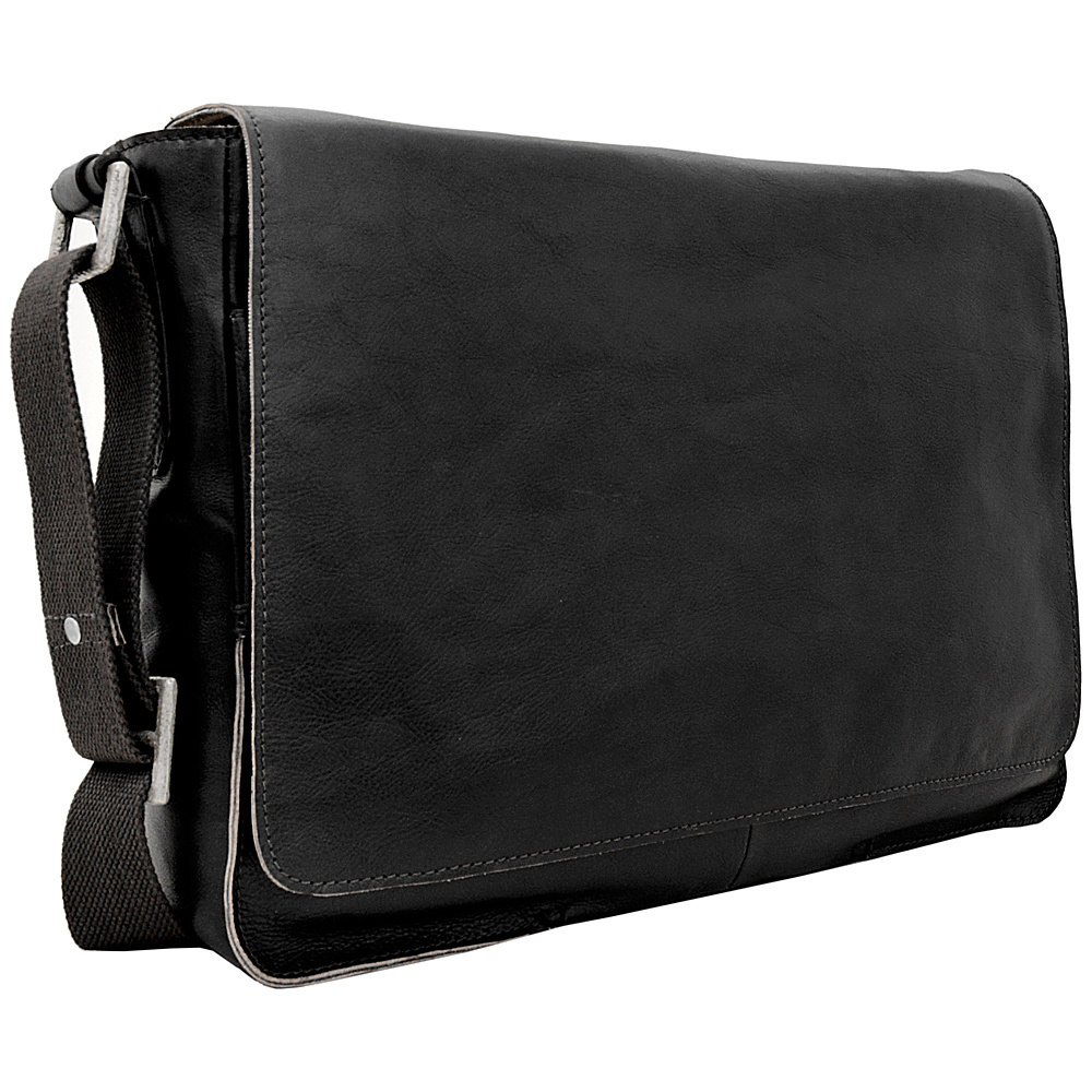 Hidesign Fred Leather Business Laptop Messenger Crossbody Bag Black Hidesign Messenger Bags