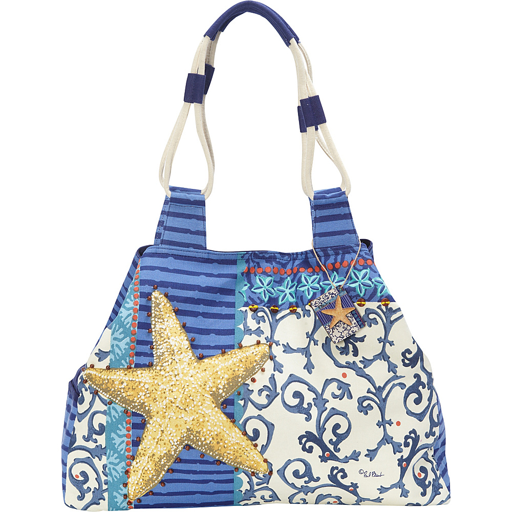 Sun N Sand Costal Starfish Tote Blue Sun N Sand Fabric Handbags