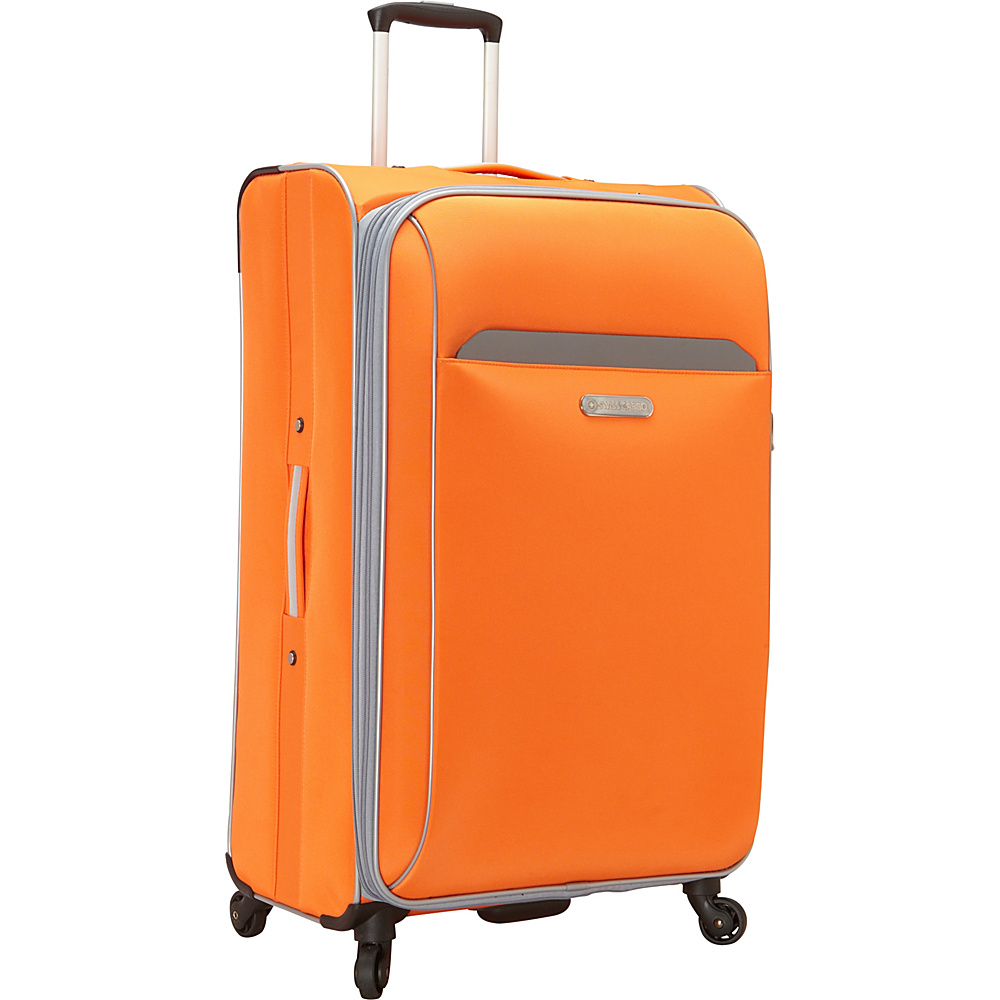 Swiss Cargo TruLite 28 Spinner Luggage Orange Silver Swiss Cargo Softside Checked