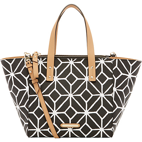 Trina Turk Poolside Satchel Black/White Trellis - Trina Turk Designer Handbags