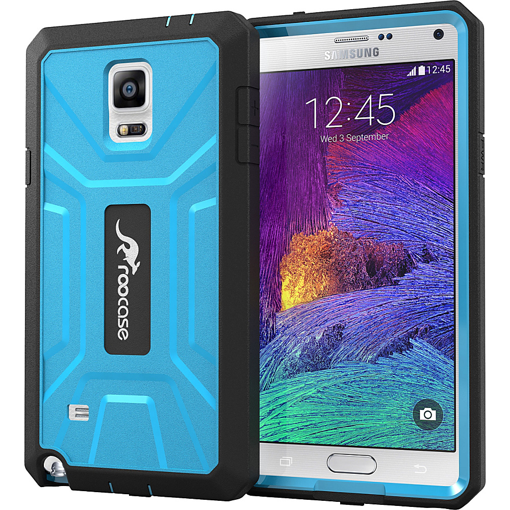 rooCASE Kapsul PC TPU Full Body Armor Case Tough Cover for Galaxy Note 4 Blue rooCASE Personal Electronic Cases