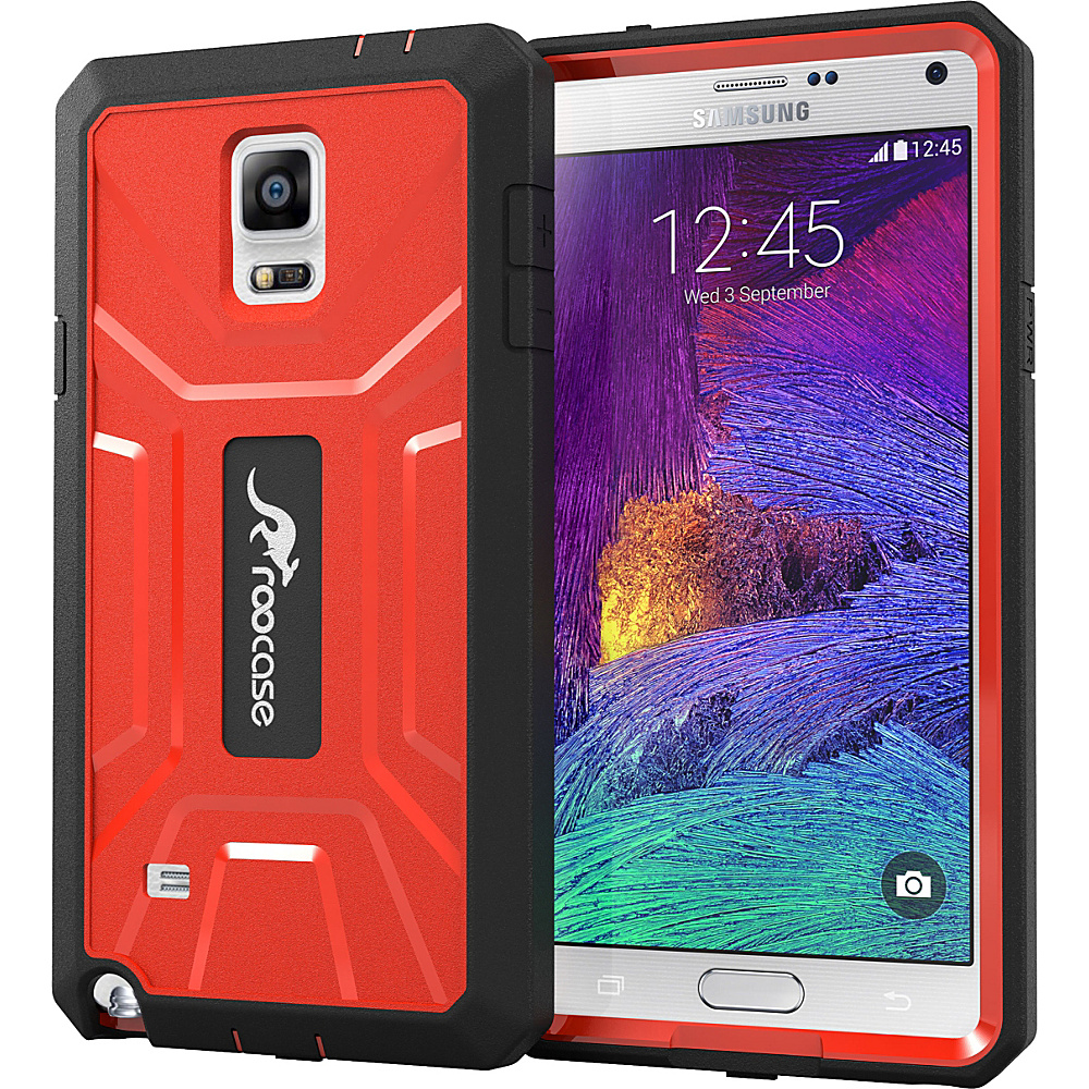rooCASE Kapsul PC TPU Full Body Armor Case Tough Cover for Galaxy Note 4 Red rooCASE Electronic Cases