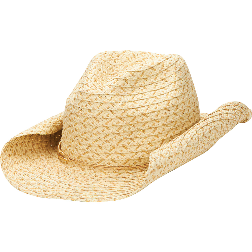 San Diego Hat Cowboy Hat with Lurex Paper and Metallic Trim Gold San Diego Hat Hats Gloves Scarves