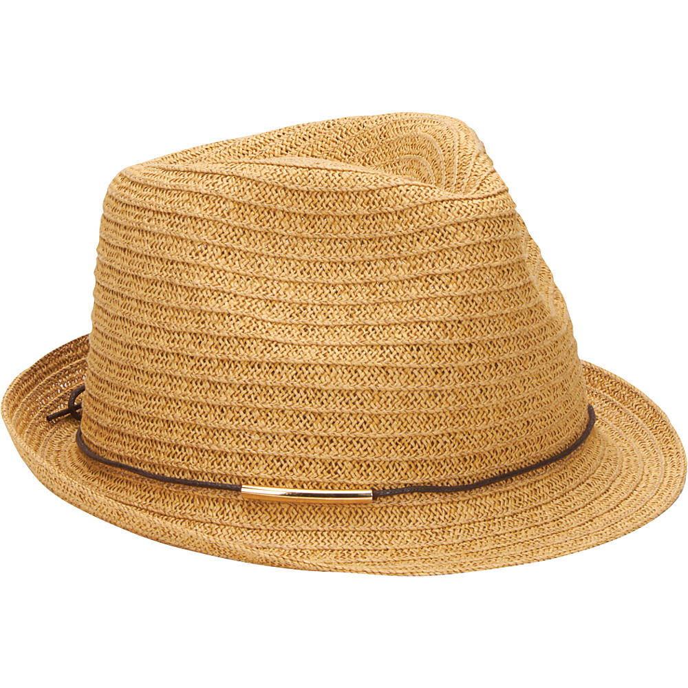 San Diego Hat Fedora with Gold Bar Trim Tobacco San Diego Hat Hats Gloves Scarves