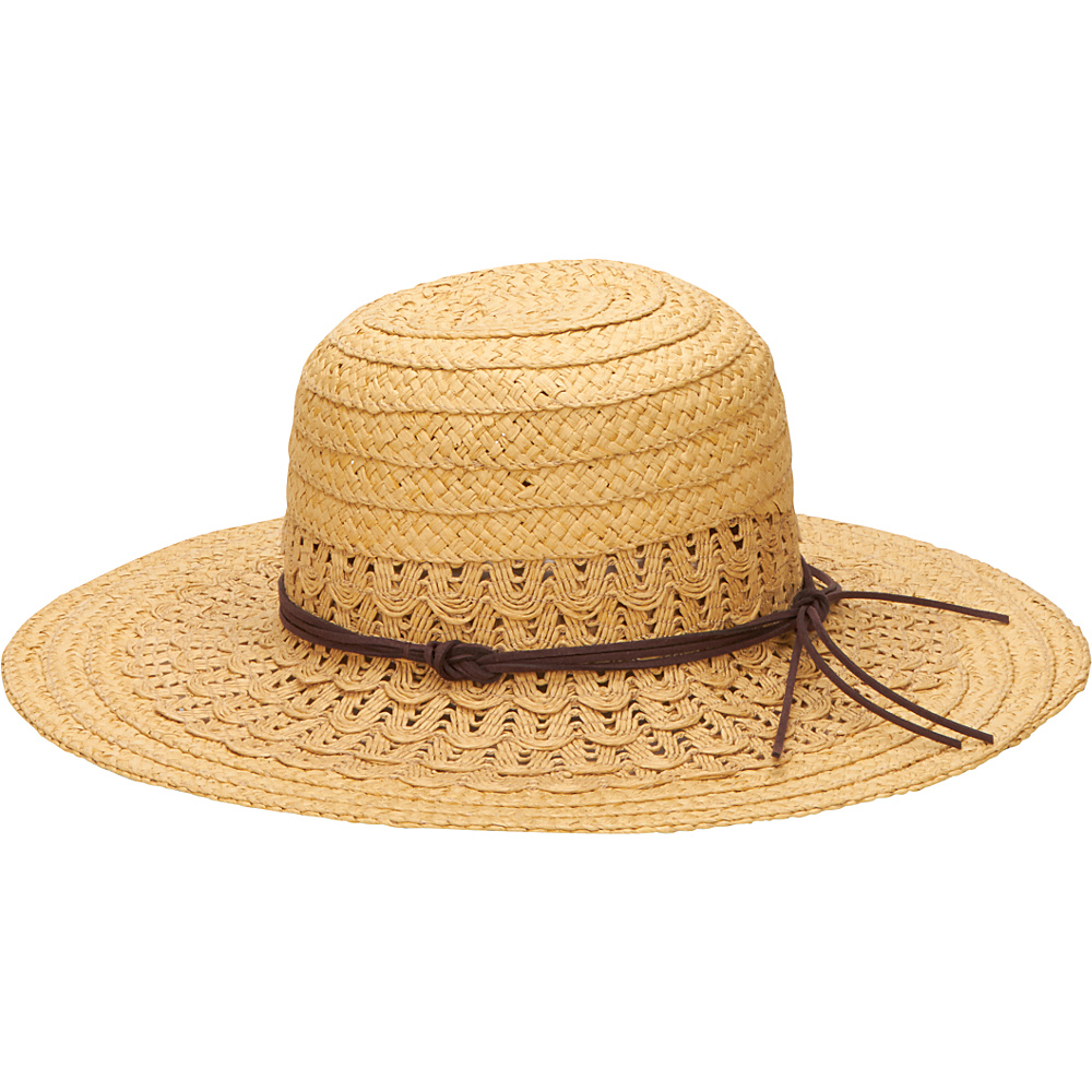 San Diego Hat Ultrabraid Woven Paper Sunbrim Hat with Suede Trim Natural San Diego Hat Hats Gloves Scarves