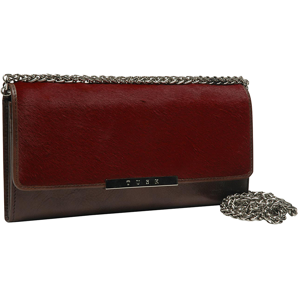 TUSK LTD Astor Wallet on a Chain Lipstick Chocolate TUSK LTD Ladies Clutch Wallets