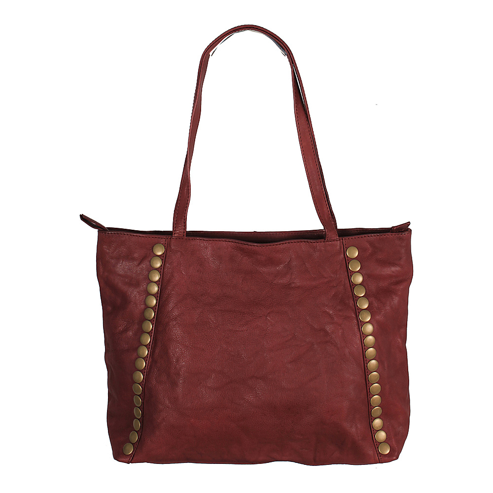 Latico Leathers Bowie Tote Crinkle Burgundy Latico Leathers Leather Handbags