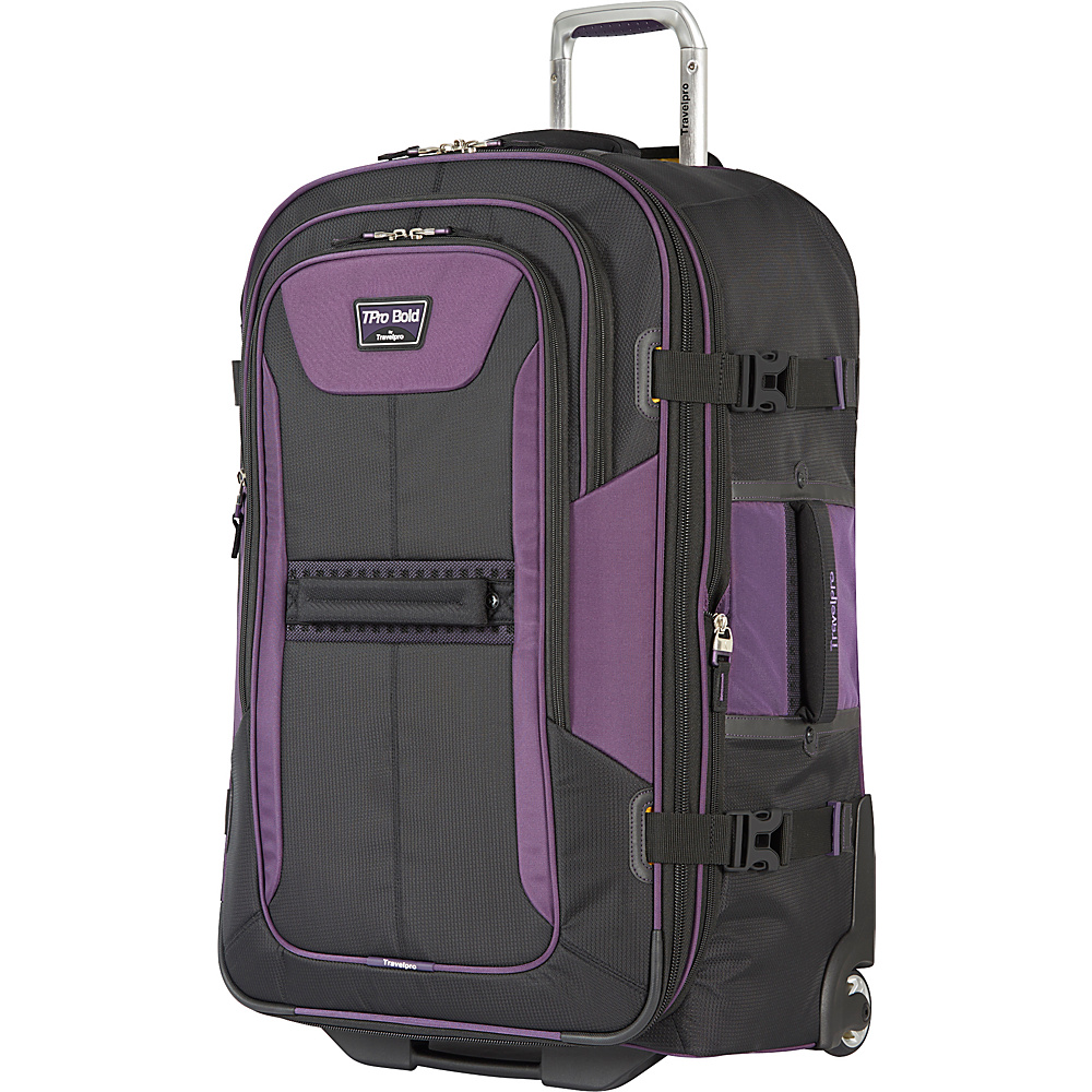 Travelpro T Pro Bold 2.0 28 Expandable Rollaboard Black amp; Purple Travelpro Softside Checked