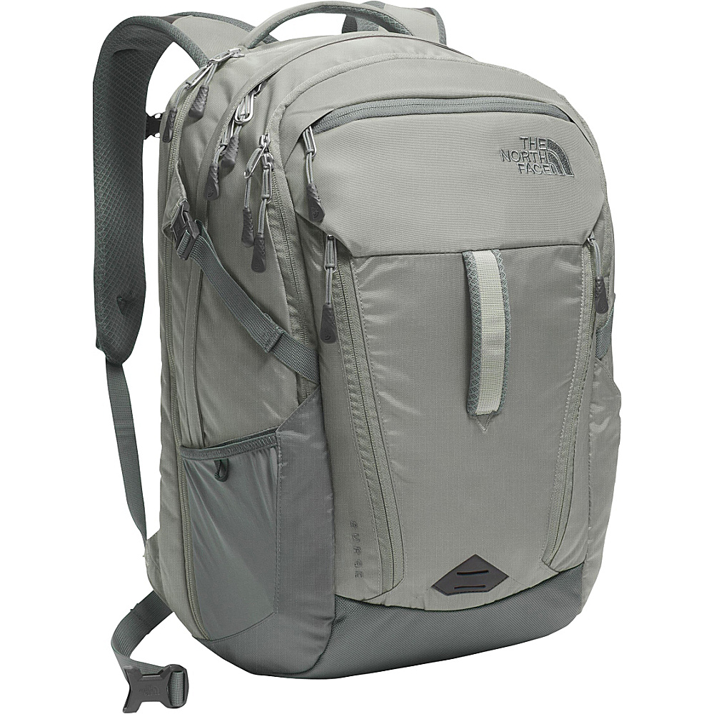 The North Face Surge Laptop Backpack Moon Mist Grey Fusebox Grey The North Face Laptop Backpacks