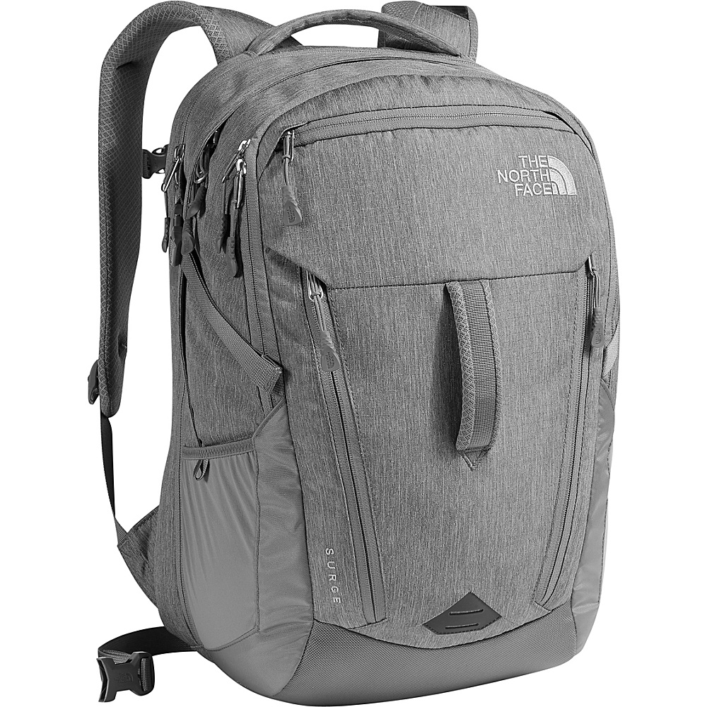 The North Face Surge Laptop Backpack Fusebox Grey Lemongrass Green The North Face Laptop Backpacks