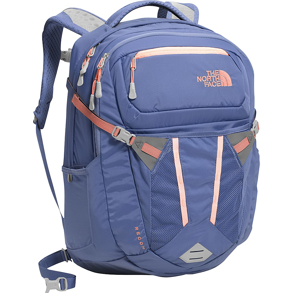 The North Face Women s Recon Laptop Backpack Coastal Fjord Blue Feather Orange The North Face Laptop Backpacks