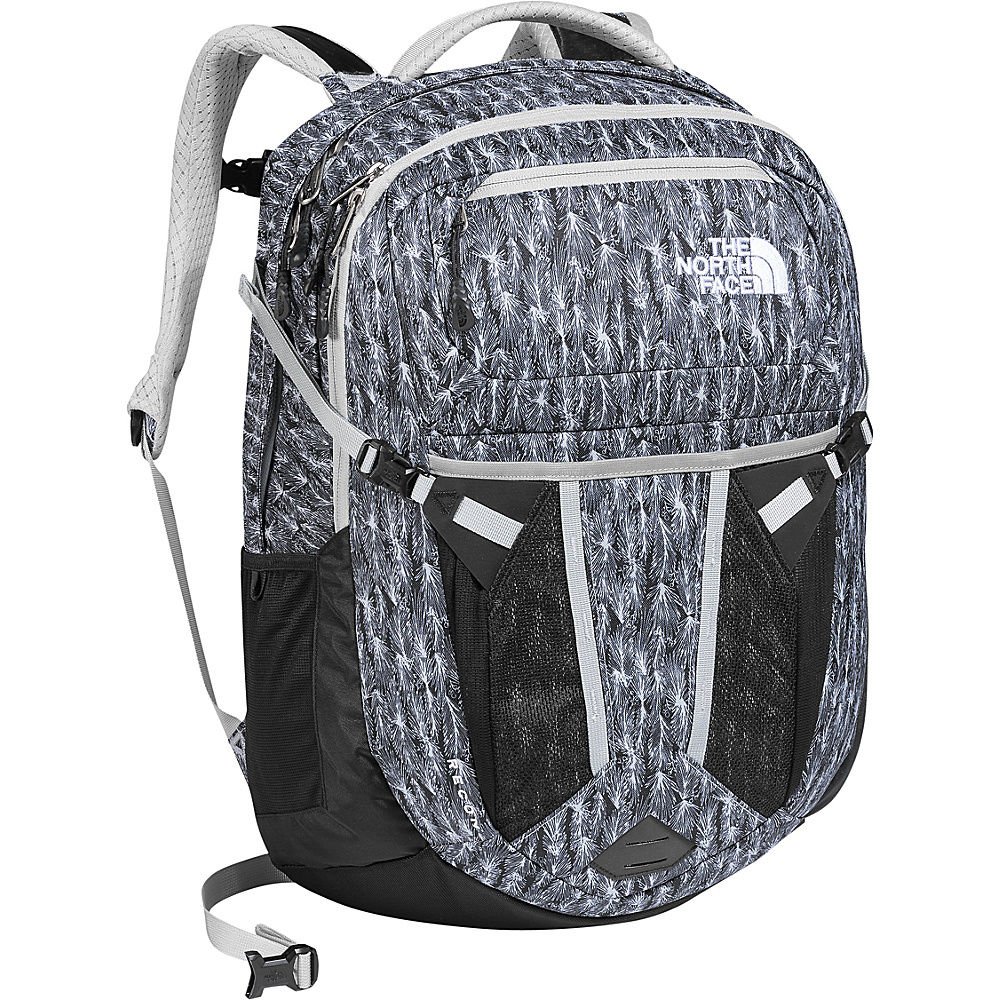 The North Face Women s Recon Laptop Backpack High Rise Grey Feather Leaf Print Tnf Black The North Face Business Laptop Backpacks