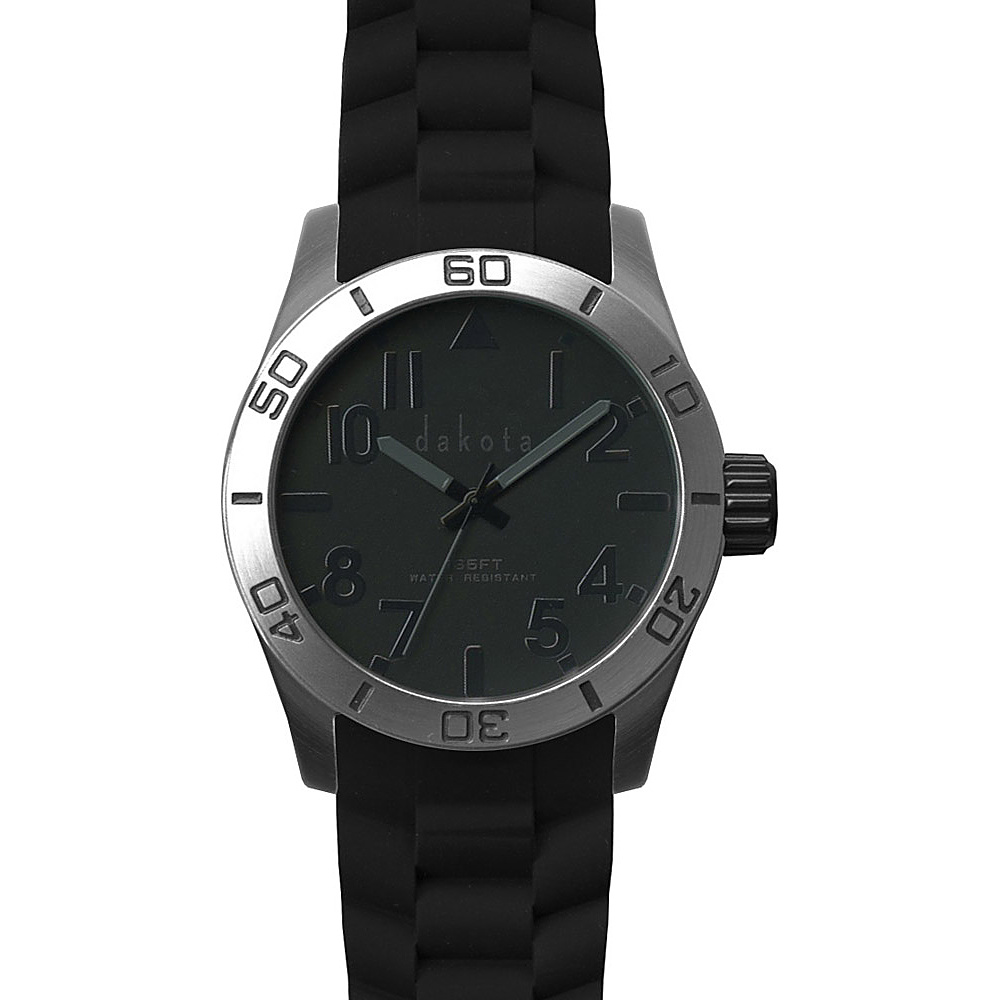 Dakota Watch Company Oversized Aluminum Diver Watch Black with Silver Dakota Watch Company Watches