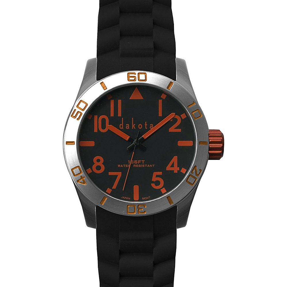 Dakota Watch Company Oversized Aluminum Diver Watch Black with Orange Dakota Watch Company Watches