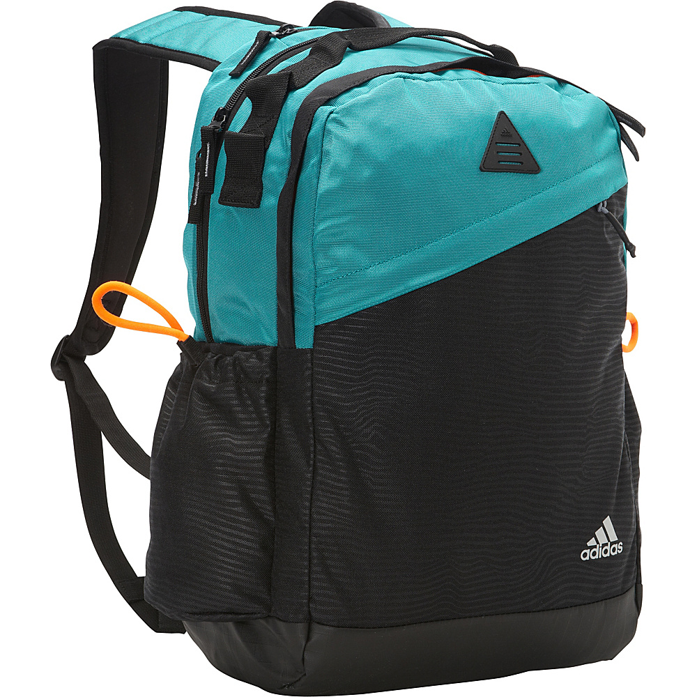 adidas Game Backpack Blast Emerald Energy Stripe Emboss Black Solar Ora adidas School Day Hiking Backpacks