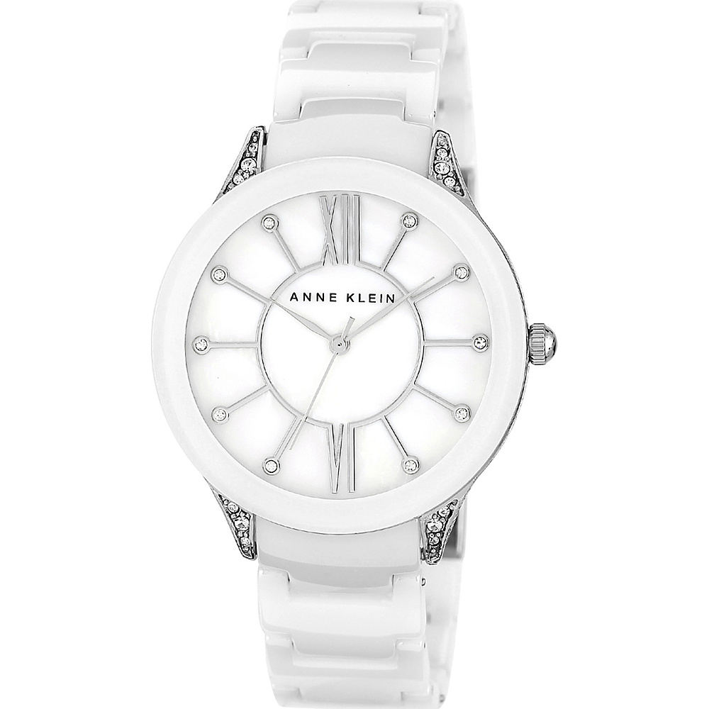 Anne Klein Watches Swarovski Crystal Accented White Ceramic Bracelet Watch White Anne Klein Watches Watches