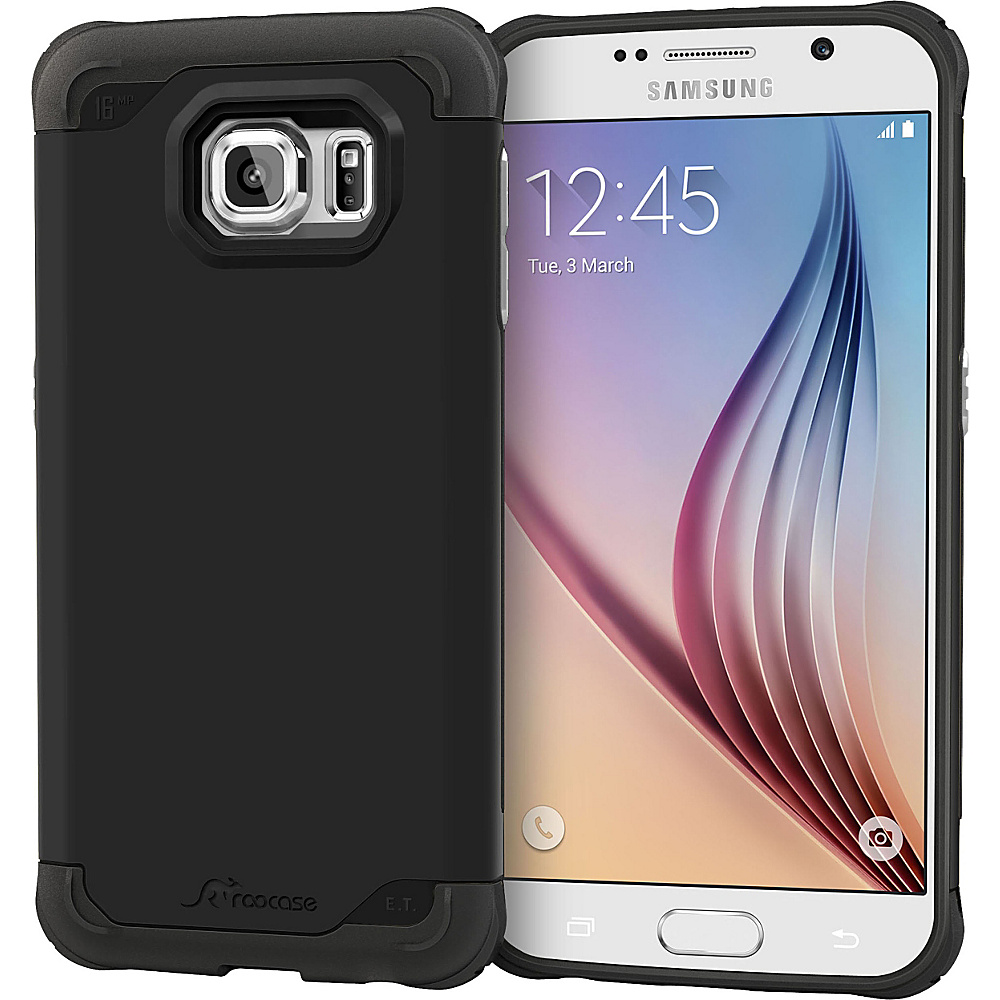 rooCASE Samsung Galaxy S6 Exec Tough Case Corner Protection Armor Cover Black rooCASE Electronic Cases