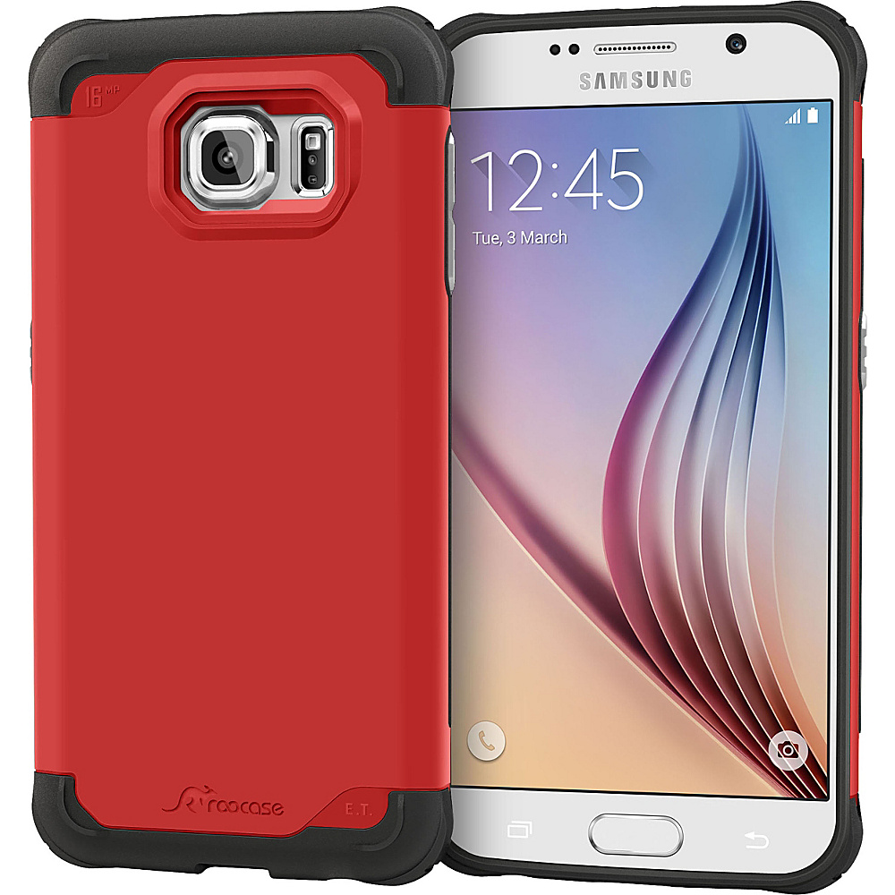 rooCASE Samsung Galaxy S6 Exec Tough Case Corner Protection Armor Cover Red rooCASE Electronic Cases