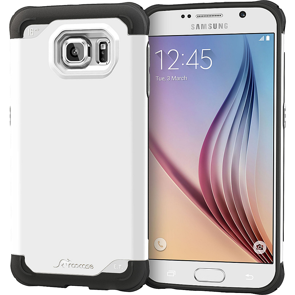rooCASE Samsung Galaxy S6 Exec Tough Case Corner Protection Armor Cover White rooCASE Electronic Cases