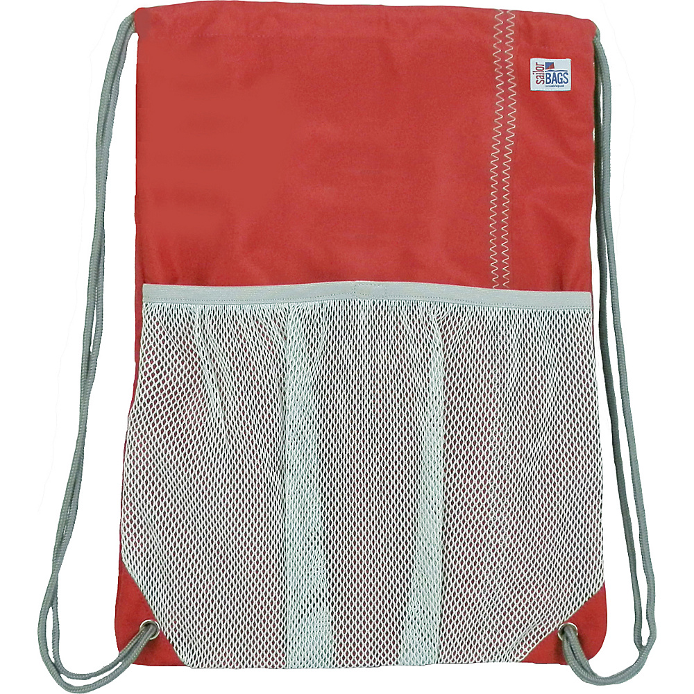 SailorBags Drawstring Bag Red Grey SailorBags Everyday Backpacks