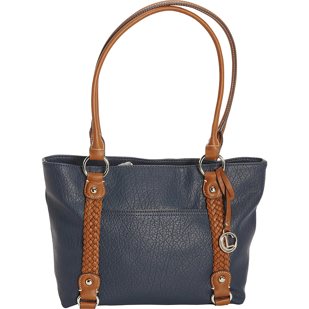 Aurielle Carryland Braided Pebble Tote Navy Aurielle Carryland Manmade Handbags
