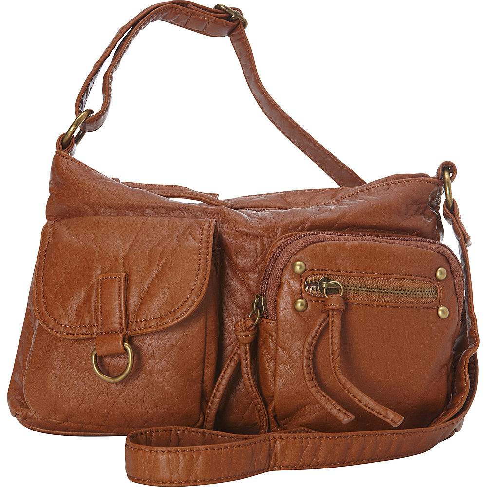 Ampere Creations The Becca Crossbody Light Brown Ampere Creations Manmade Handbags