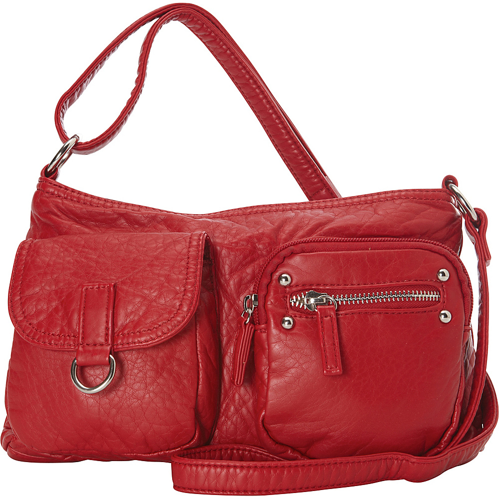 Ampere Creations The Becca Crossbody Red Ampere Creations Manmade Handbags