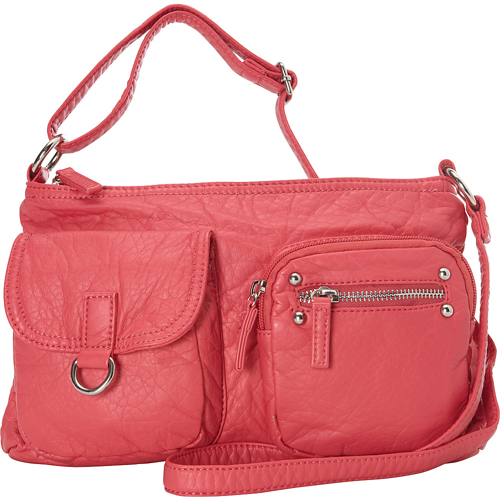 Ampere Creations The Becca Crossbody Coral Ampere Creations Manmade Handbags