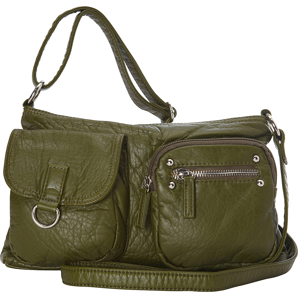 Ampere Creations The Becca Crossbody Army Green Ampere Creations Manmade Handbags