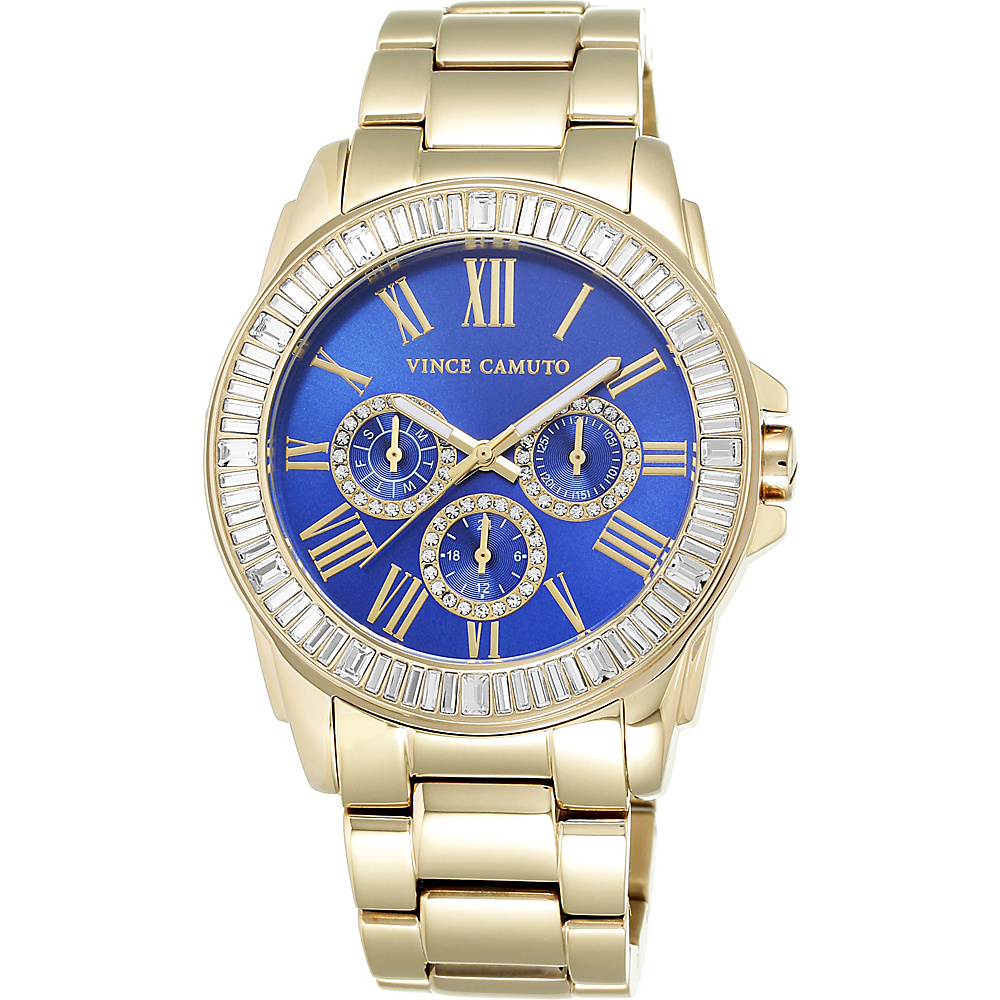 Vince Camuto Watches Pave Bezel Bracelet Watch Blue Gold Gold Vince Camuto Watches Watches