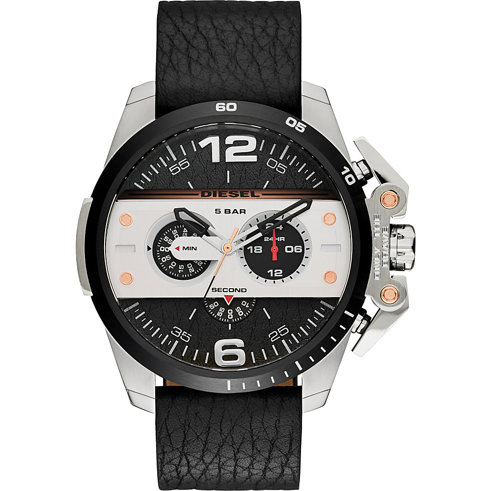 Diesel Watches Ironside Chronograph Leather Watch Black White Diesel Watches Watches
