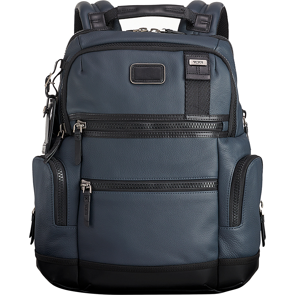 Tumi Alpha Bravo Knox Leather Backpack Dusk Blue Tumi Business Laptop Backpacks