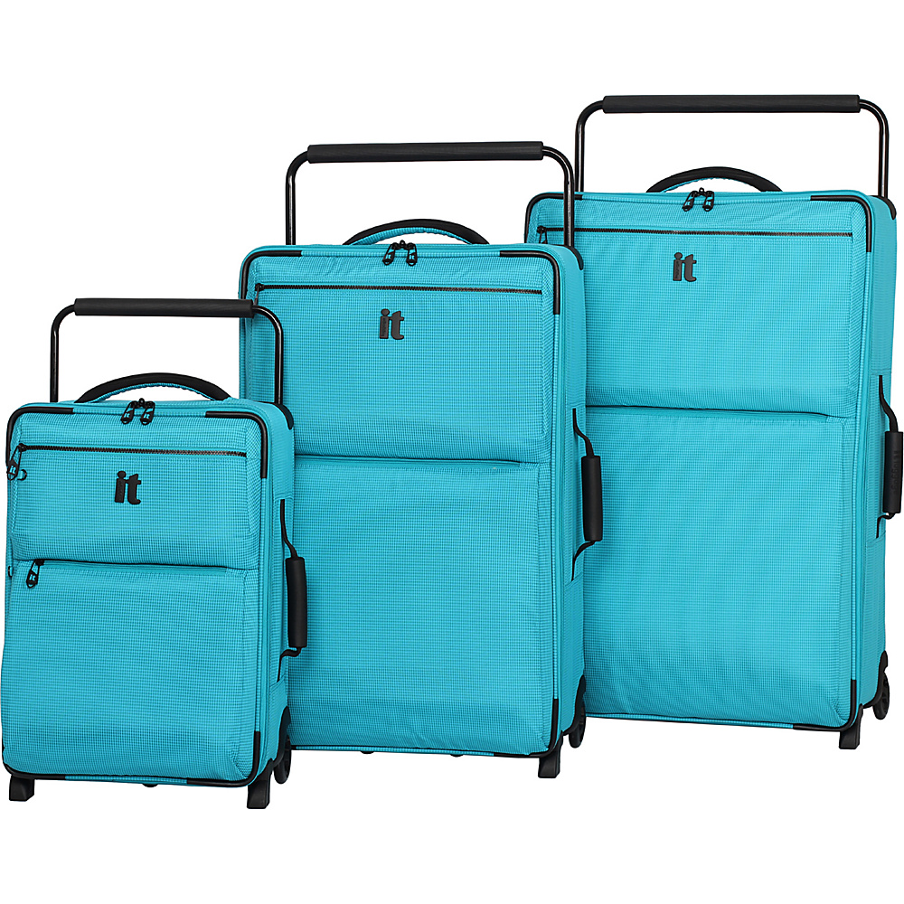 it luggage Worlds Lightest Los Angeles 2 Wheel 3 Piece Set Turquoise 2 Tone it luggage Luggage Sets