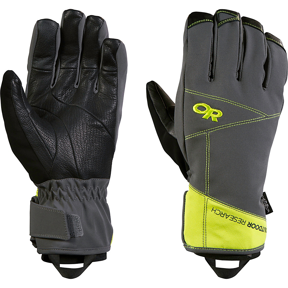Outdoor Research Illuminator Sensor Gloves Charcoal Lemongrass â MD Outdoor Research Gloves