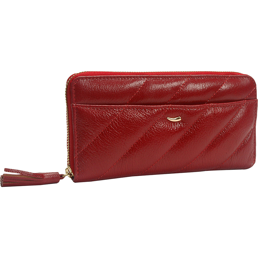 TUSK LTD Sayoko Single Zip Gusseted Clutch Wallet Red TUSK LTD Ladies Clutch Wallets