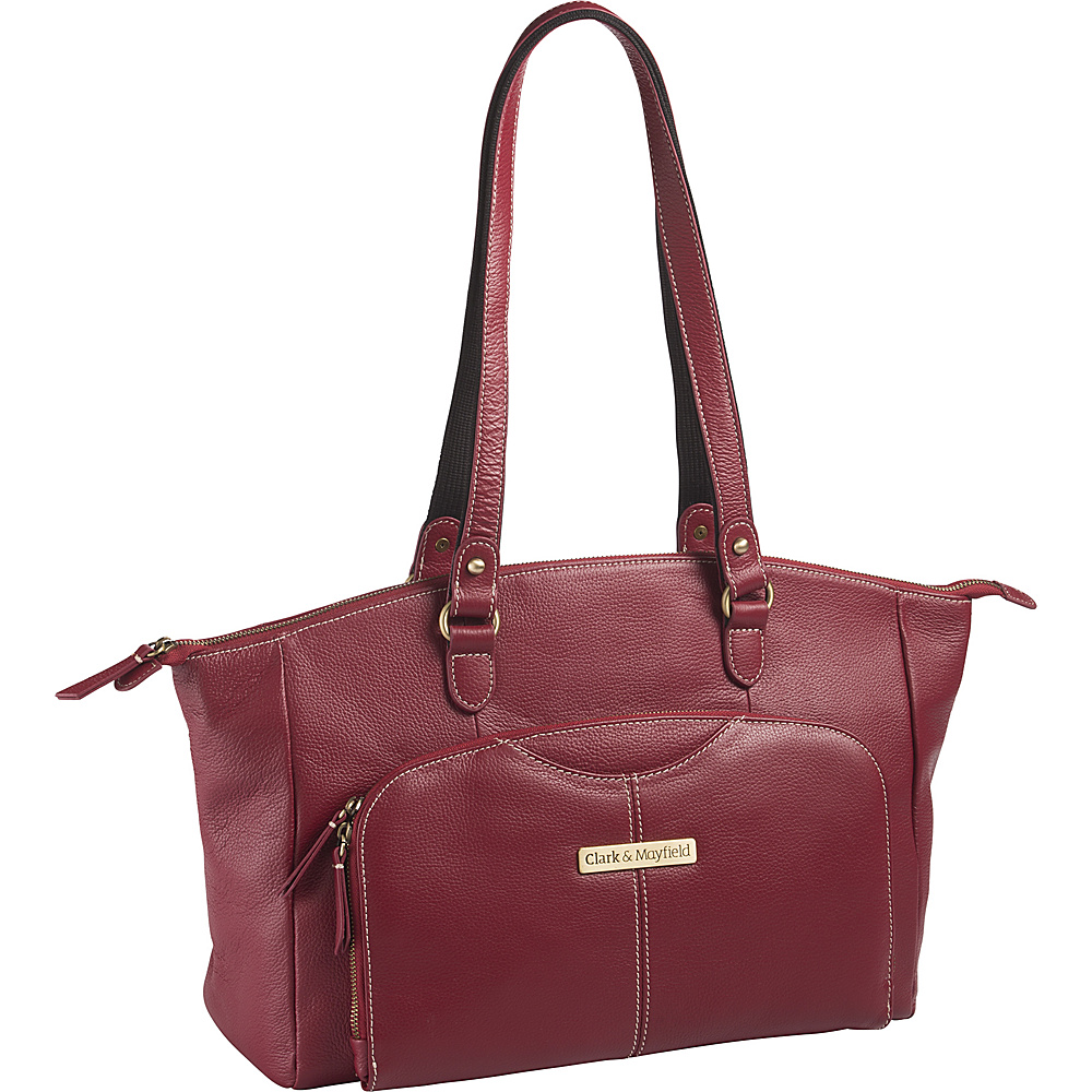 Clark Mayfield Alder Leather 15.6 Laptop Handbag Red Clark Mayfield Women s Business Bags