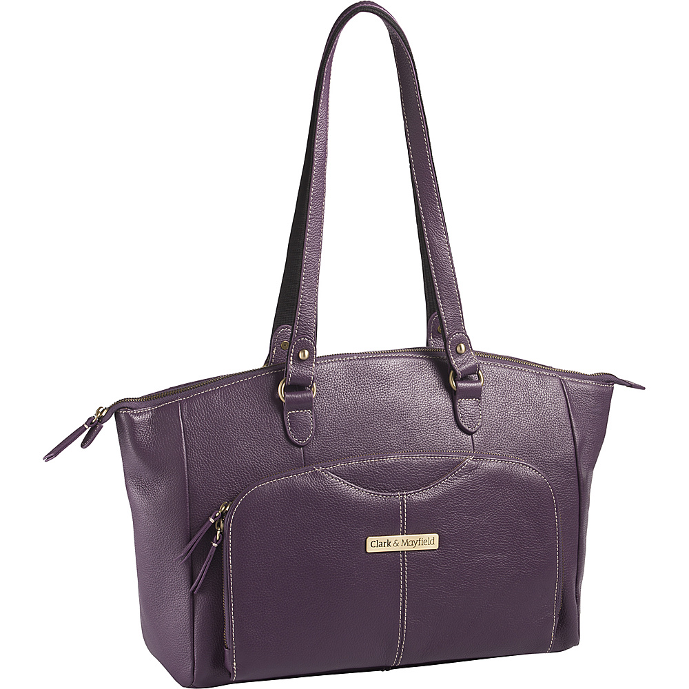 Clark Mayfield Alder Leather 15.6 Laptop Handbag Purple Clark Mayfield Women s Business Bags