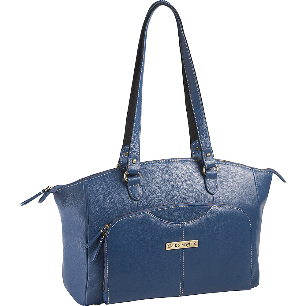Clark Mayfield Alder Leather 15.6 Laptop Handbag Blue Clark Mayfield Women s Business Bags
