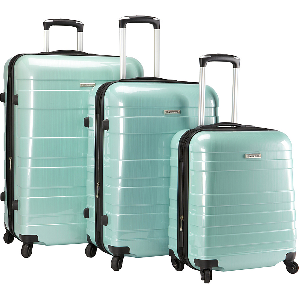 McBrine Luggage A736 ECO 3pc Set Two tone light green McBrine Luggage Luggage Sets