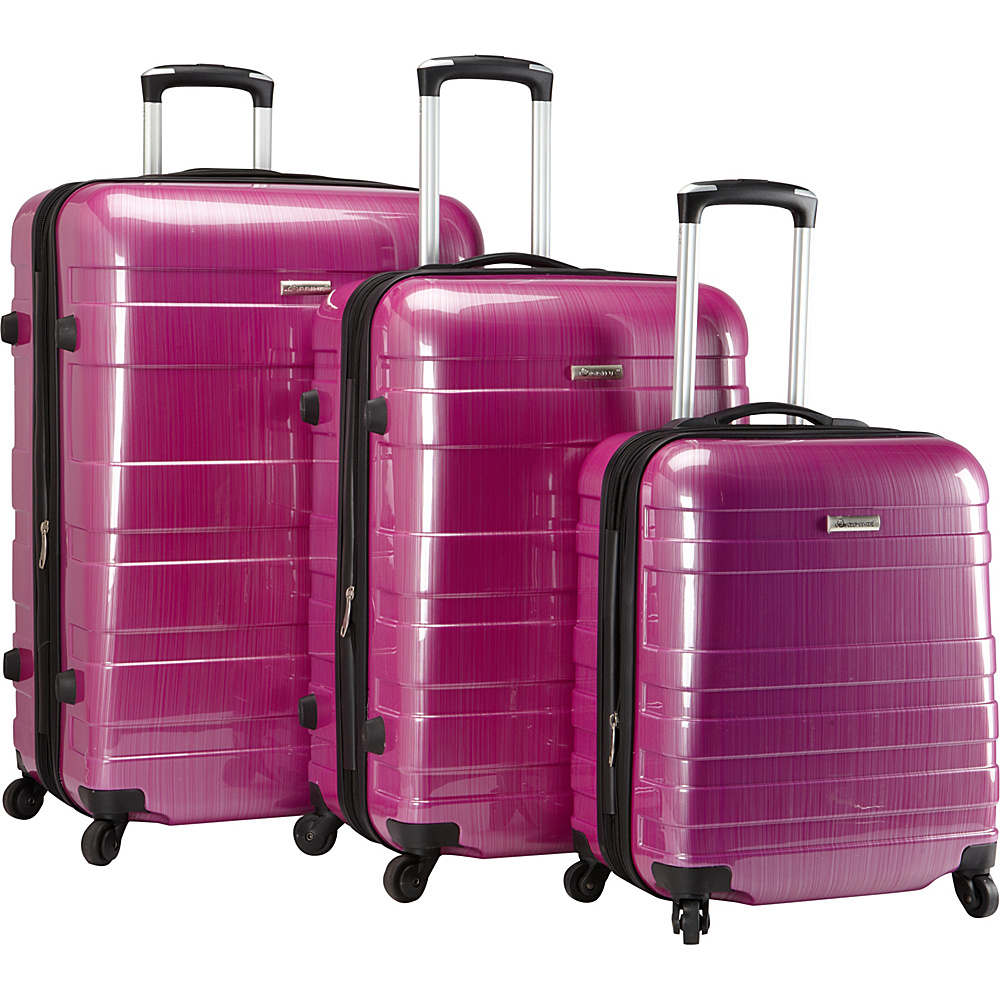McBrine Luggage A736 ECO 3pc Set Two tone purple McBrine Luggage Luggage Sets