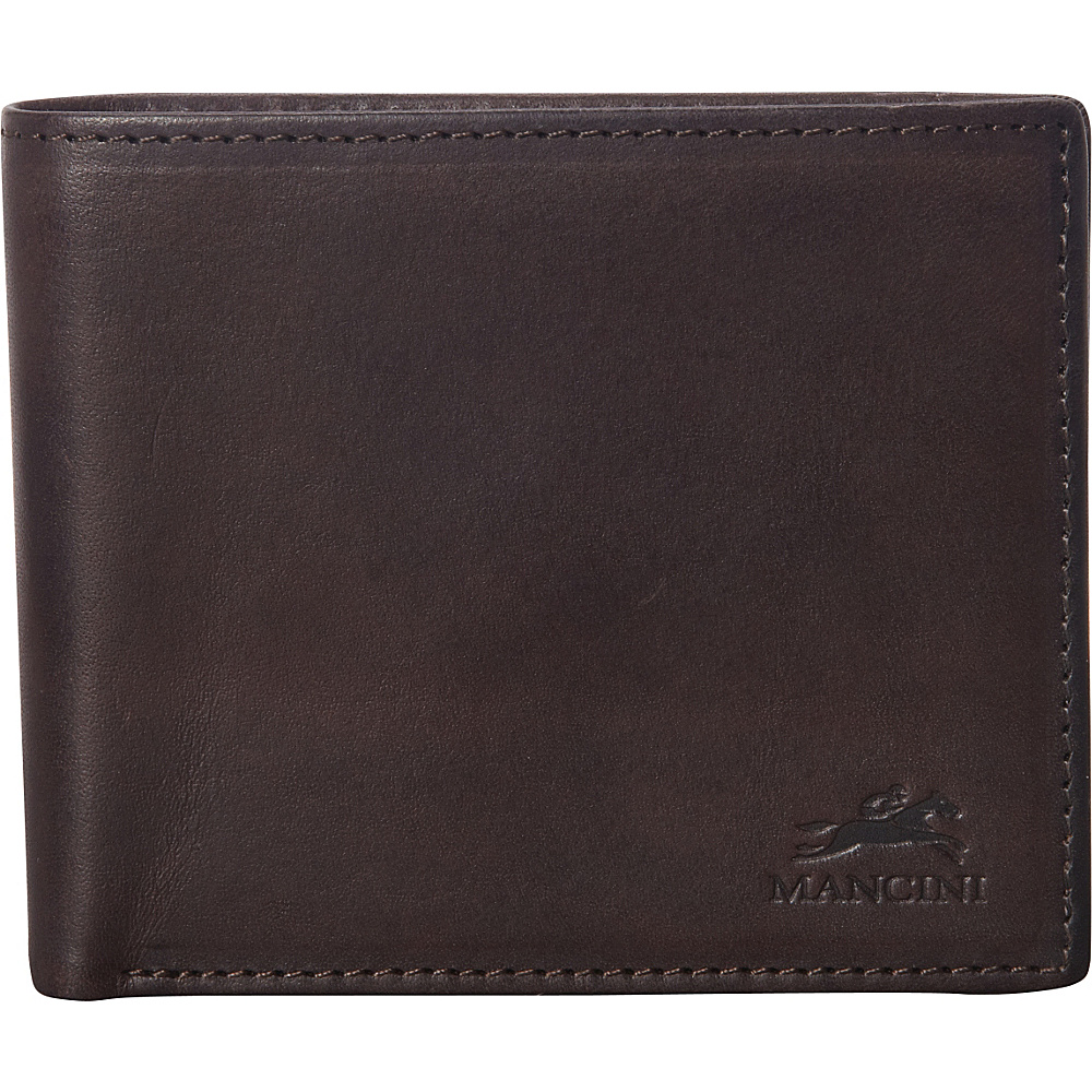 Mancini Leather Goods RFID Secure Tesoro Classic Billfold Wallet Brown Mancini Leather Goods Men s Wallets