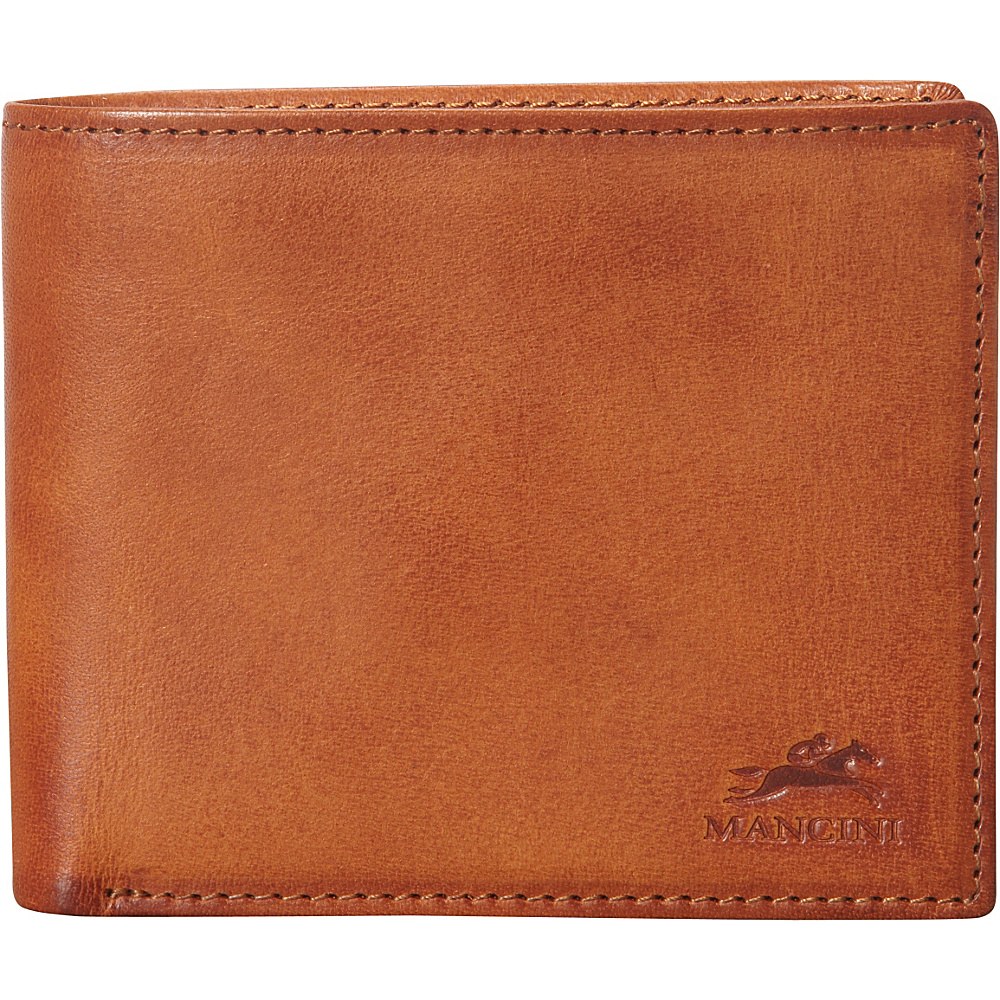 Mancini Leather Goods RFID Secure Tesoro Classic Billfold Wallet Tan Mancini Leather Goods Men s Wallets