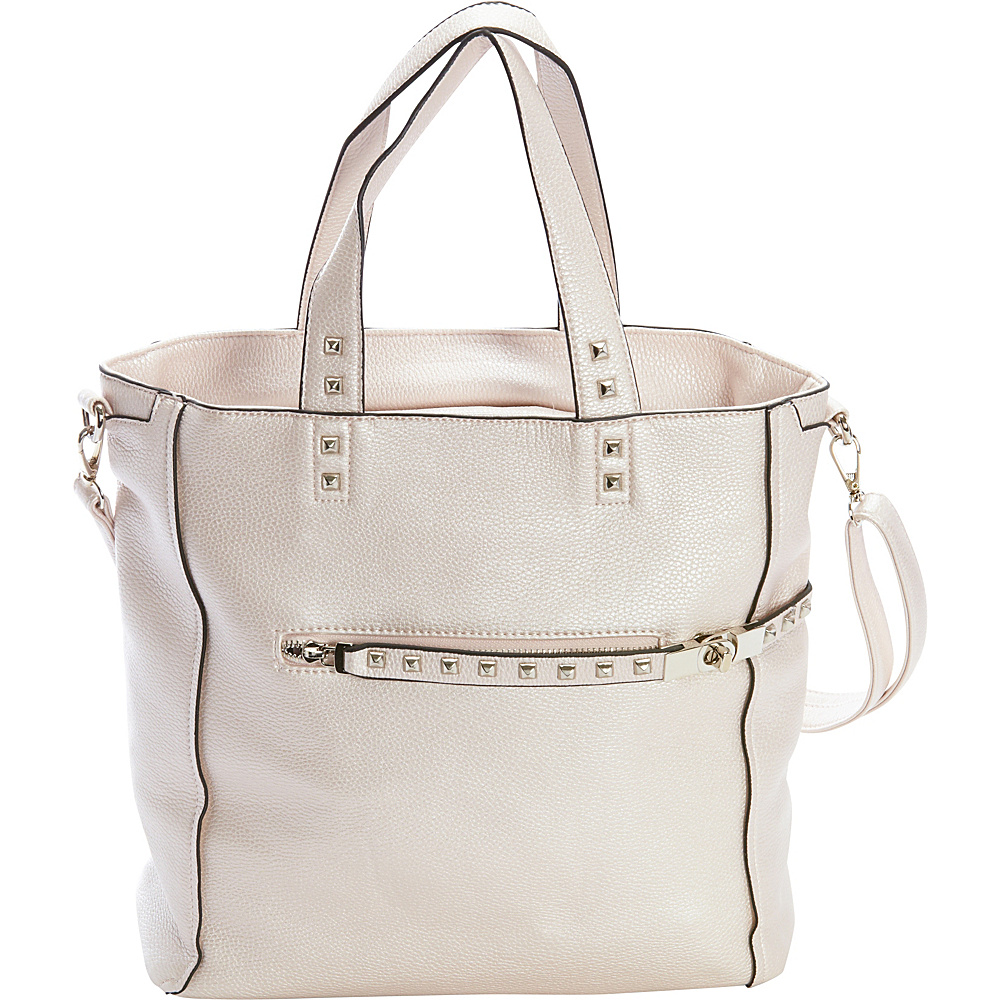 Diophy Studded Tote Silver Diophy Manmade Handbags